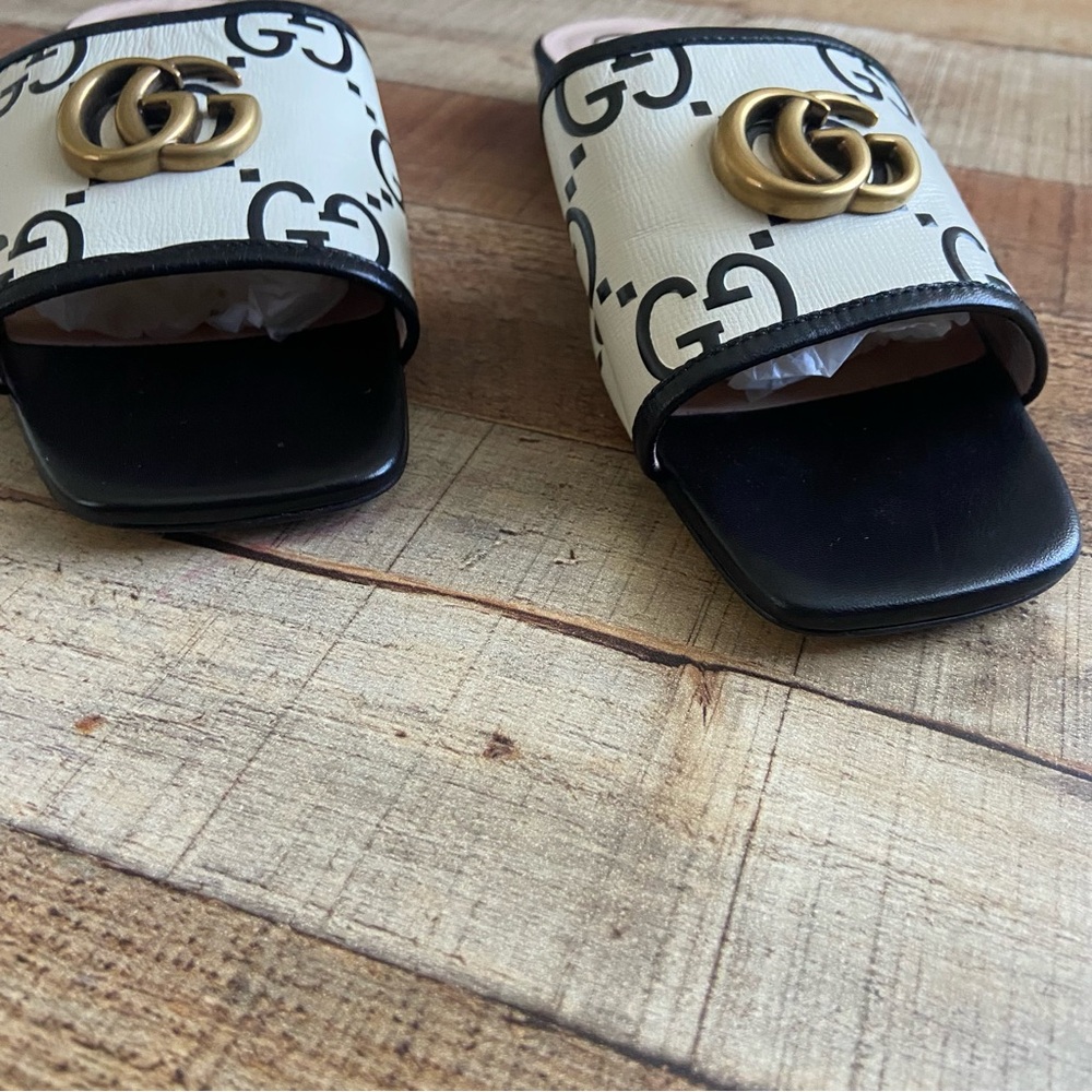 GUCCI Marmont GG leather Slide - Picture 2 of 9